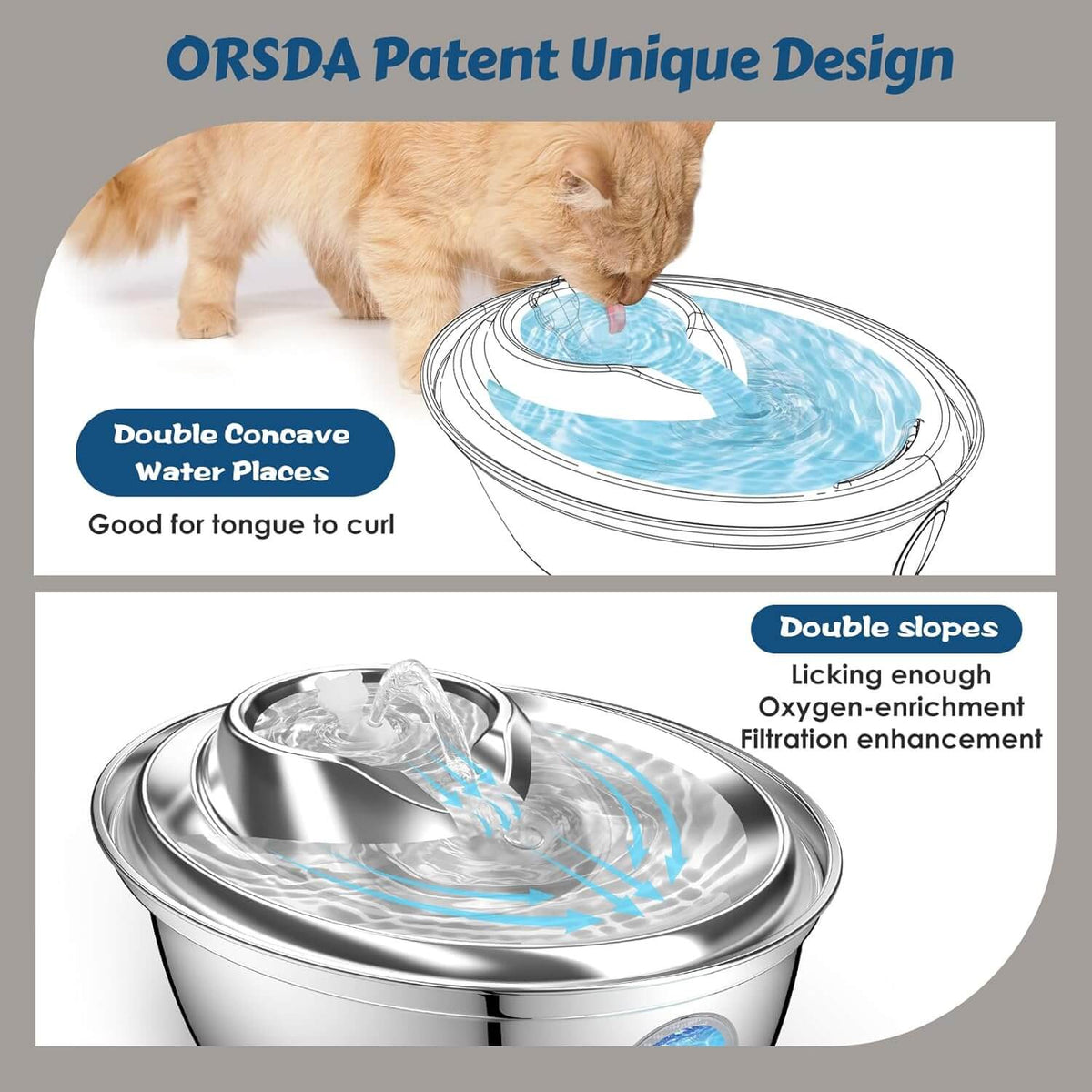 Cat Water Fountain Visible Water Level