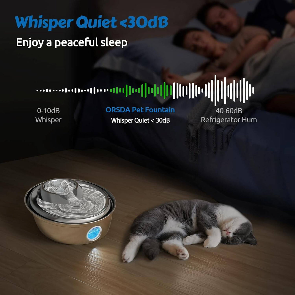 Cat Water Fountain Visible Water Level