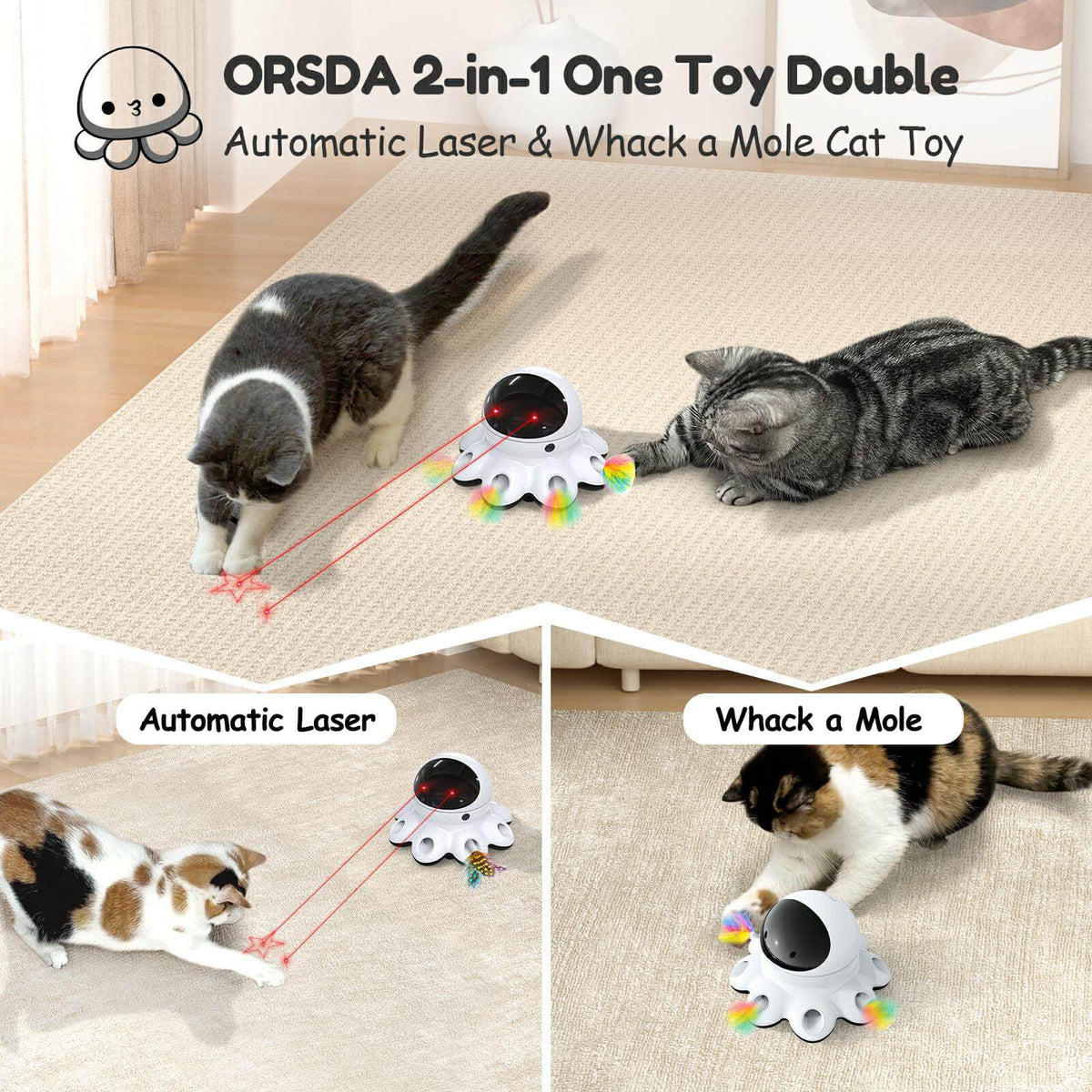 2-in-1 Interactive Cat Laser Toys-ORSDA