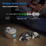 ORSDA Stainless Steel Cat Water Fountain, Automatic Pet Drinking Fountain, 100oz/3L Dog Water Dispenser with LED Water Level Window- 9Pcs Filters( D66