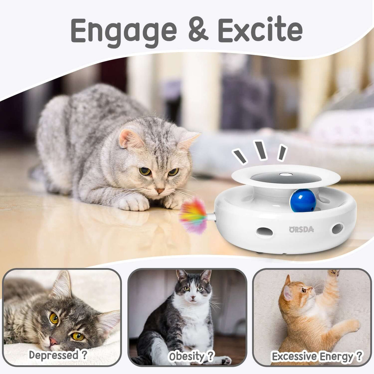 ORSDA 2-in-1 Interactive Cat Toys-ORSDA