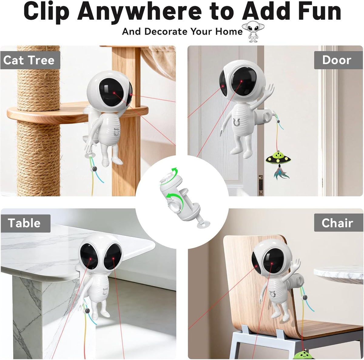 Interactive Dual Laser & Catnip UFO Toy