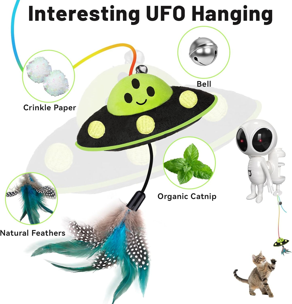 Interactive Dual Laser & Catnip UFO Toy