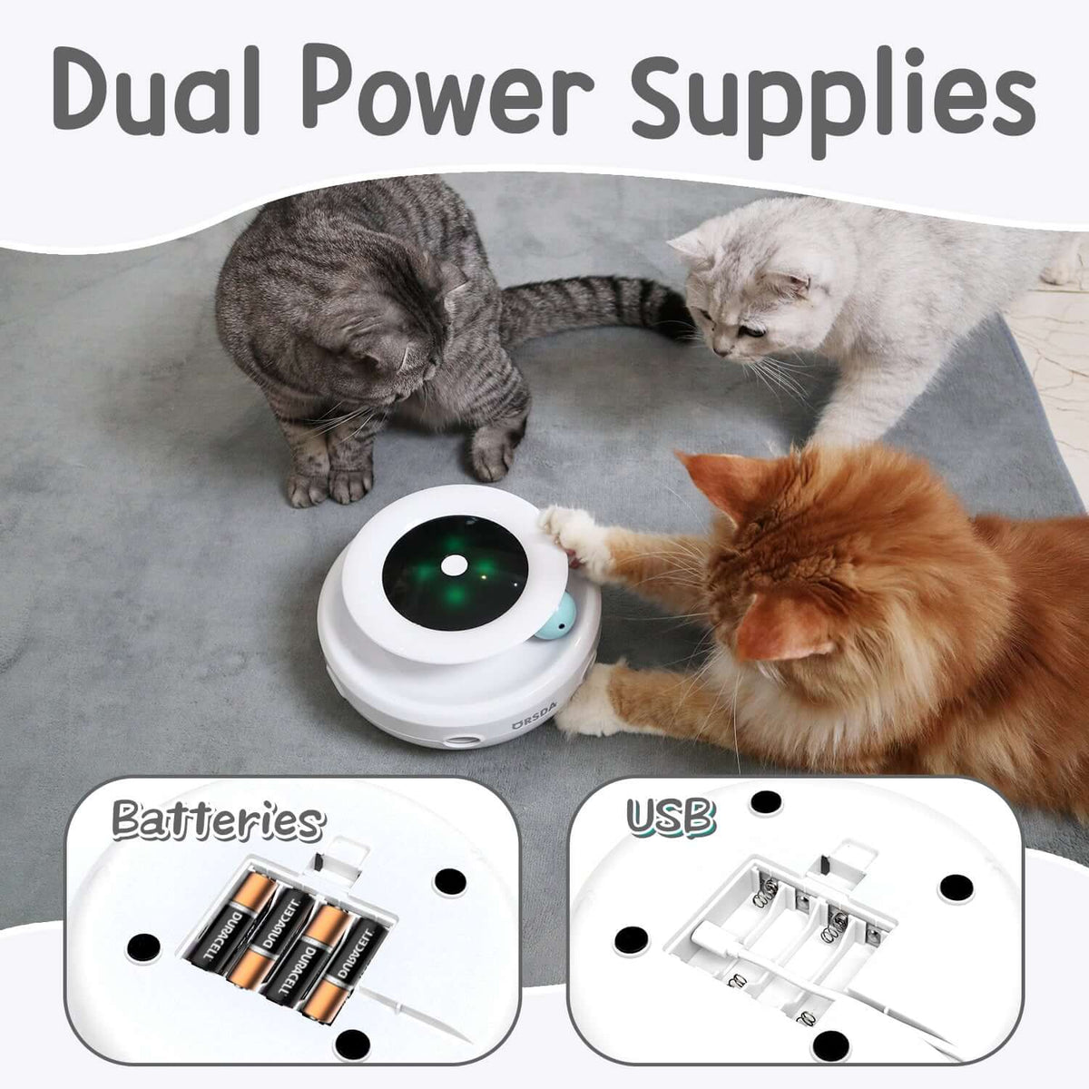 Cat Toys ORSDA 2-in-1 Interactive Cat Toys for Indoor Cats, Cat